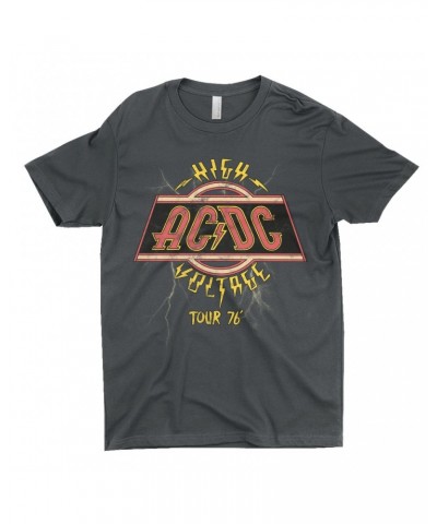 AC/DC T-Shirt | High Voltage '76 Tour Lightning Image Shirt $11.73 Shirts