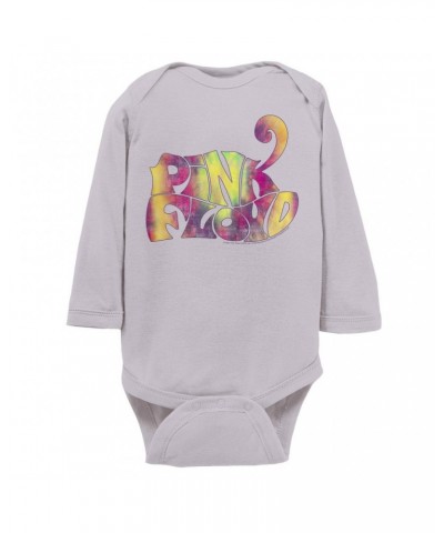 Pink Floyd Long Sleeve Bodysuit | Tie Dye Groovy Logo Distressed Bodysuit $9.34 Shirts