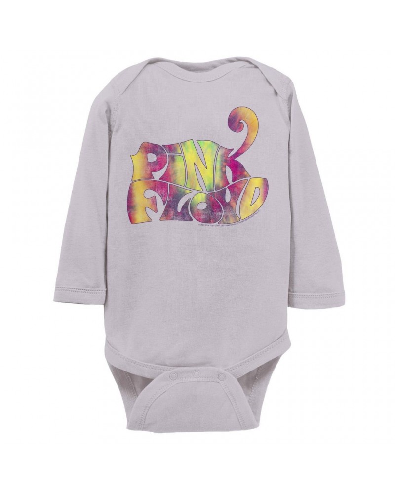 Pink Floyd Long Sleeve Bodysuit | Tie Dye Groovy Logo Distressed Bodysuit $9.34 Shirts