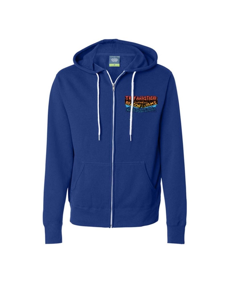 Phish Pollock Guitar Beacon Zip-Up Hoodie on Cobalt $28.80 Sweatshirts