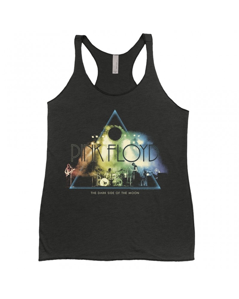 Pink Floyd Ladies' Tank Top | Live Show Dark Side Of The Moon Photo Rainbow Design Shirt $10.71 Shirts