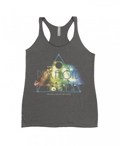 Pink Floyd Ladies' Tank Top | Live Show Dark Side Of The Moon Photo Rainbow Design Shirt $10.71 Shirts