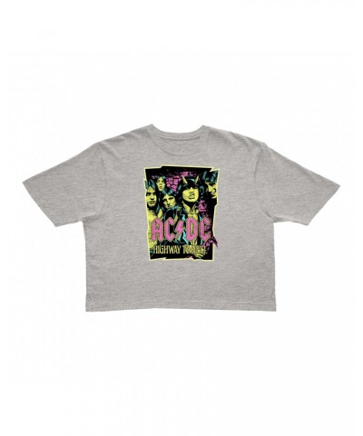 AC/DC Ladies' Crop Tee | Highway To Hell Neon Design Crop T-shirt $9.70 Shirts