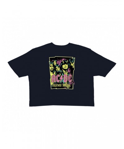 AC/DC Ladies' Crop Tee | Highway To Hell Neon Design Crop T-shirt $9.70 Shirts