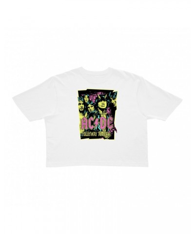 AC/DC Ladies' Crop Tee | Highway To Hell Neon Design Crop T-shirt $9.70 Shirts