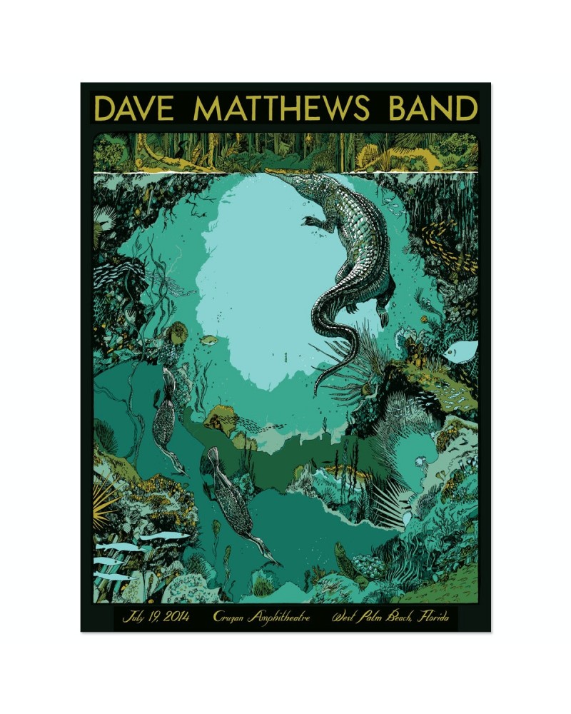 Dave Matthews Band Show Poster – West Palm Beach Florida 7/19/2014 $14.40 Decor