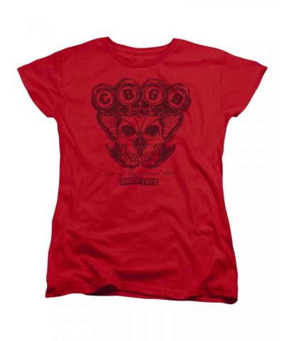 Cbgb Women's Shirt | MOTH SKULL Ladies Tee $6.00 Shirts