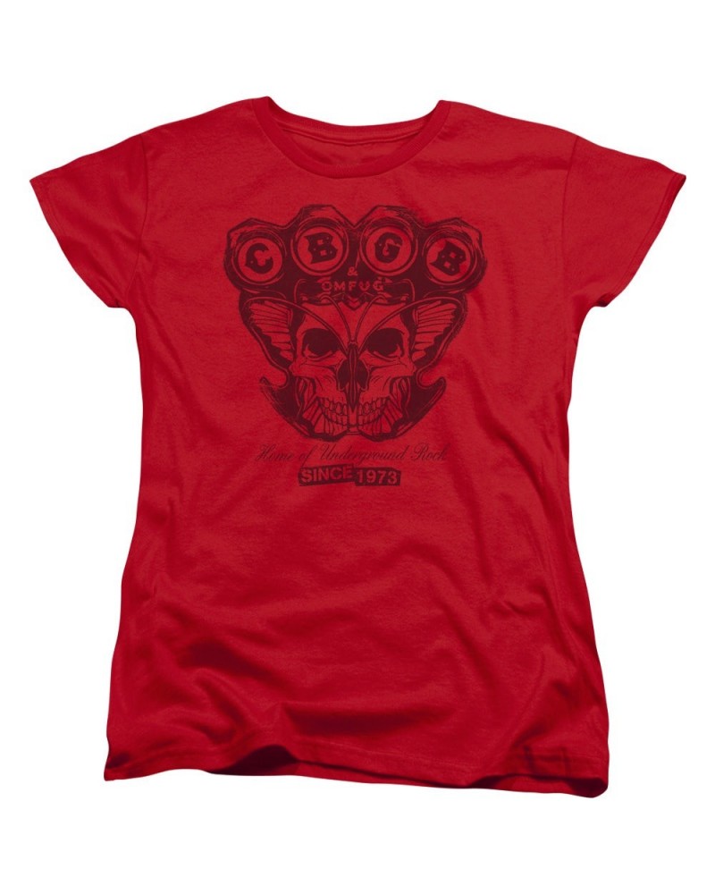 Cbgb Women's Shirt | MOTH SKULL Ladies Tee $6.00 Shirts