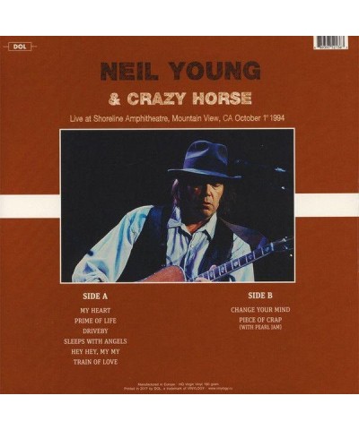 Neil Young & Crazy Horse LP Vinyl Record - Live At Shoreline Amphitheatre Mountain View Ca October 1St 19 94 (Green Vinyl) $1...