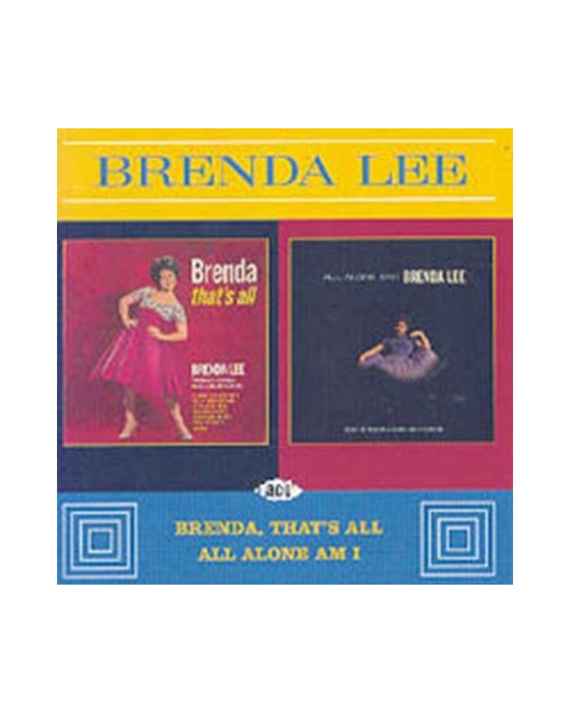 Brenda Lee CD - Thats All & All Alone Am I $13.74 CD