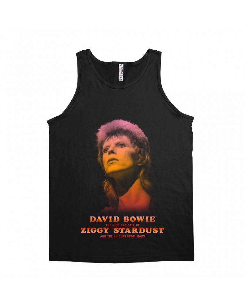 David Bowie Unisex Tank Top | The Rise And Fall Of Ziggy Stardust And The Spiders From Mars Ombre Image Shirt $11.98 Shirts