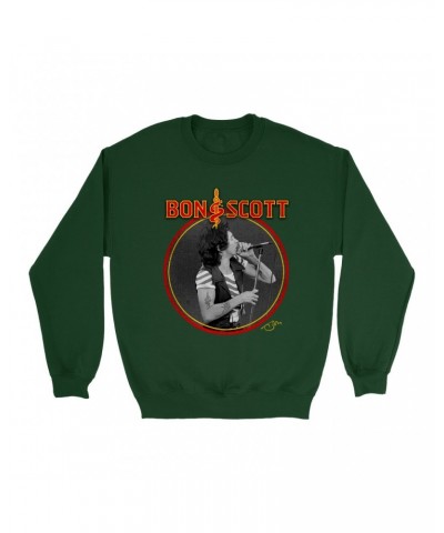 Bon Scott Sweatshirt | Snake & Dagger Logo Circular Image Sweatshirt $17.48 Sweatshirts