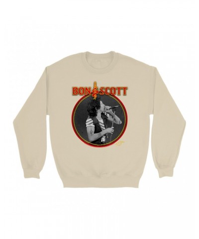 Bon Scott Sweatshirt | Snake & Dagger Logo Circular Image Sweatshirt $17.48 Sweatshirts