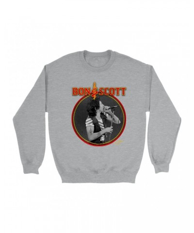 Bon Scott Sweatshirt | Snake & Dagger Logo Circular Image Sweatshirt $17.48 Sweatshirts