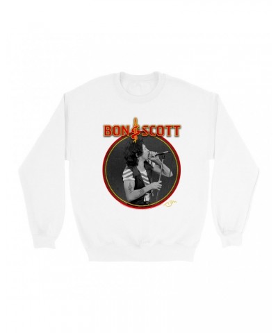 Bon Scott Sweatshirt | Snake & Dagger Logo Circular Image Sweatshirt $17.48 Sweatshirts