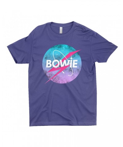 David Bowie T-Shirt | Pastel Bowie NASA Inspired Logo Shirt $7.73 Shirts