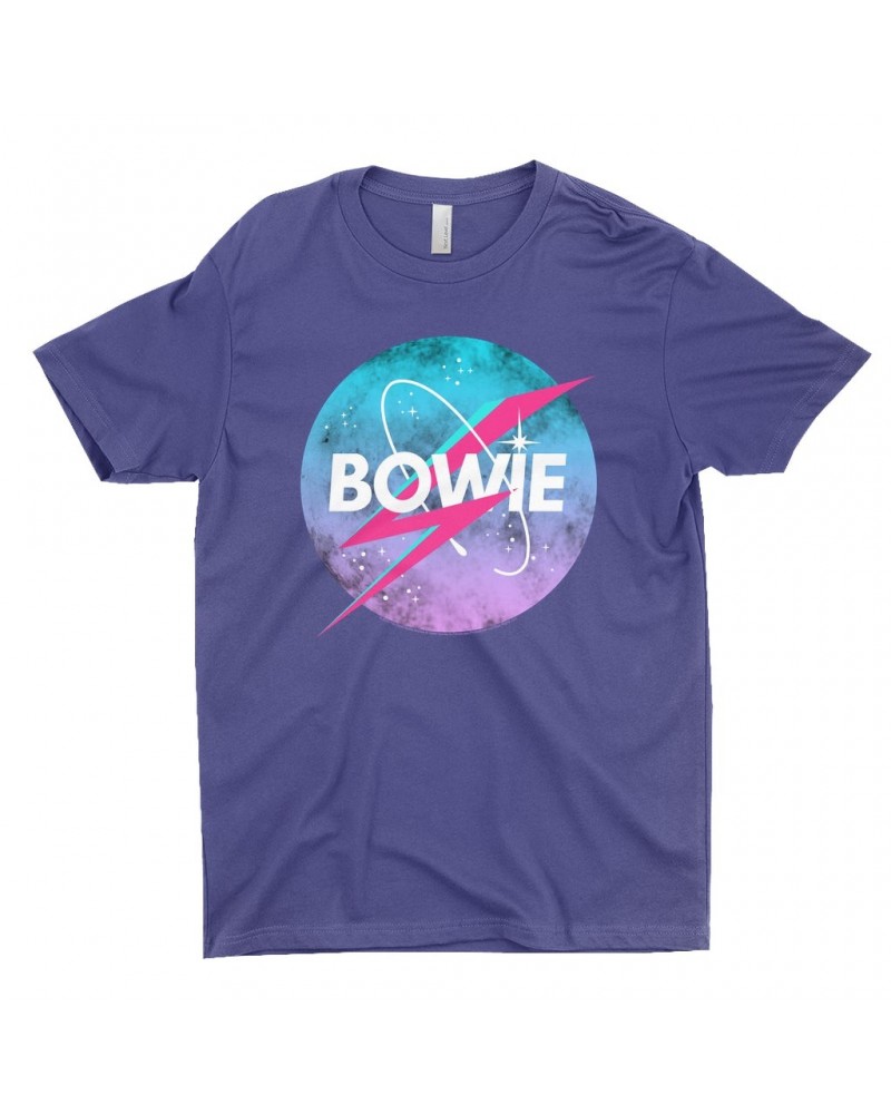 David Bowie T-Shirt | Pastel Bowie NASA Inspired Logo Shirt $7.73 Shirts