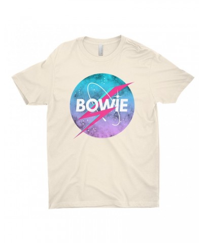 David Bowie T-Shirt | Pastel Bowie NASA Inspired Logo Shirt $7.73 Shirts