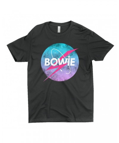 David Bowie T-Shirt | Pastel Bowie NASA Inspired Logo Shirt $7.73 Shirts