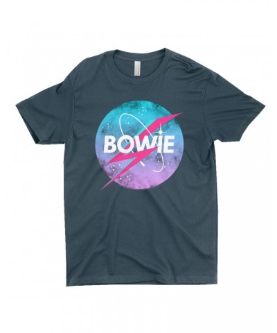 David Bowie T-Shirt | Pastel Bowie NASA Inspired Logo Shirt $7.73 Shirts