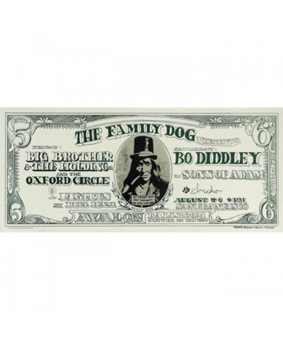 Janis Joplin Dollar Bill Lithograph $82.00 Decor