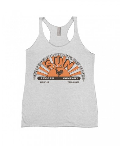 Sun Records Ladies' Tank Top | Orange Brown Half Logo Shirt $13.03 Shirts