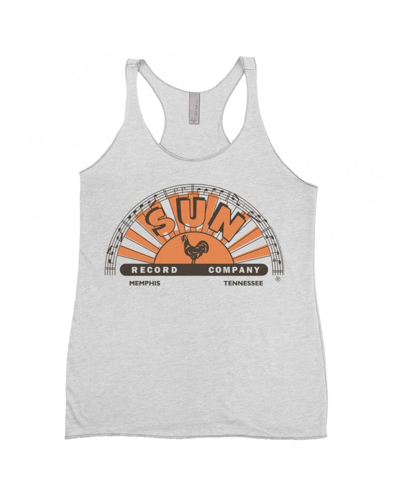 Sun Records Ladies' Tank Top | Orange Brown Half Logo Shirt $13.03 Shirts