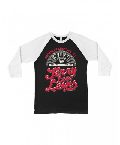 Jerry Lee Lewis Sun Records 3/4 Sleeve Baseball Tee | Goodnees Gracious It's Sun Records Shirt $11.98 Shirts