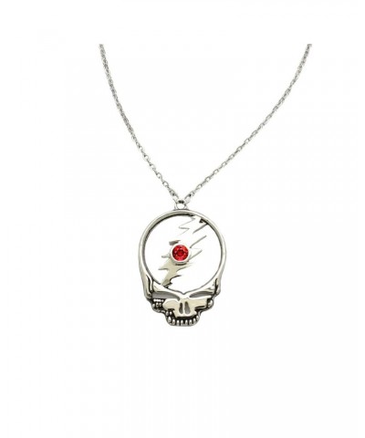 Grateful Dead Stealie January Garnet Birthstone Necklace $35.28 Accessories