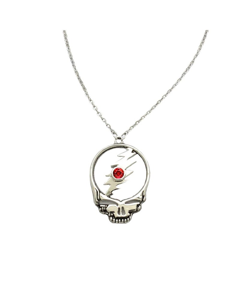 Grateful Dead Stealie January Garnet Birthstone Necklace $35.28 Accessories