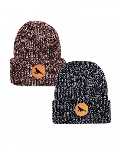 Pigeons Playing Ping Pong Knit Beanie with Leather Pigeon Ball Patch $9.30 Hats