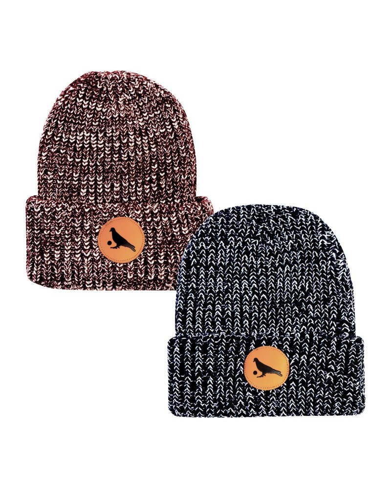 Pigeons Playing Ping Pong Knit Beanie with Leather Pigeon Ball Patch $9.30 Hats