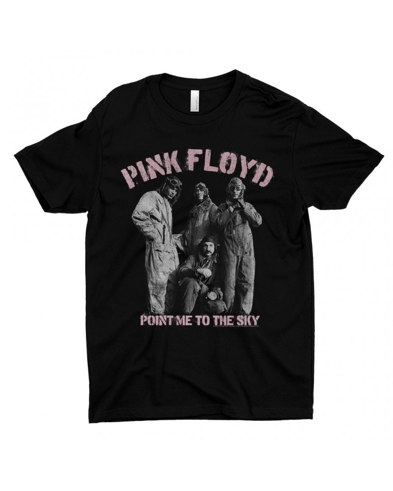 Pink Floyd T-Shirt | Point Me To The Sky Pink Design Distressed Shirt $10.98 Shirts