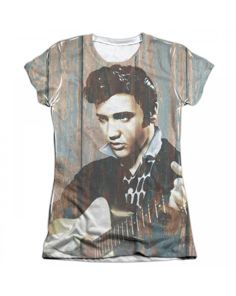 Elvis Presley Junior's Shirt | WOODGRAIN Junior's Tee $8.10 Shirts