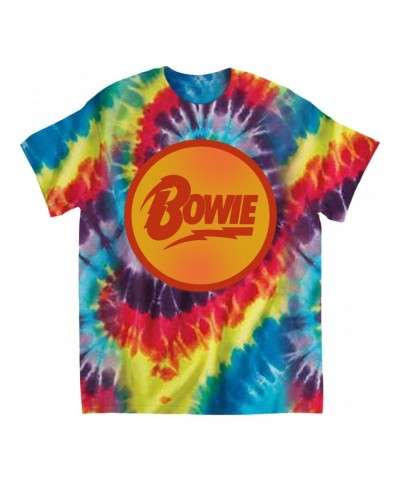 David Bowie T-Shirt | Bowie Orange And Red Circle Logo Tie Dye Shirt $9.70 Shirts