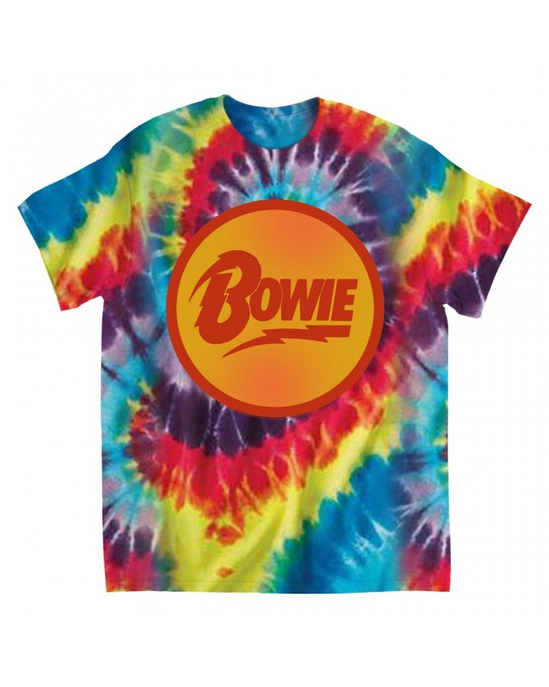 David Bowie T-Shirt | Bowie Orange And Red Circle Logo Tie Dye Shirt $9.70 Shirts