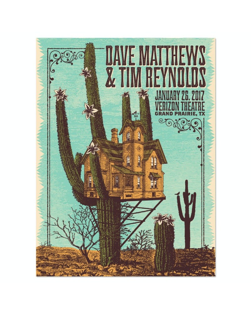 Dave Matthews Band Dave & Tim Show Poster– Grand Prairie TX 1/26/17 $12.80 Decor