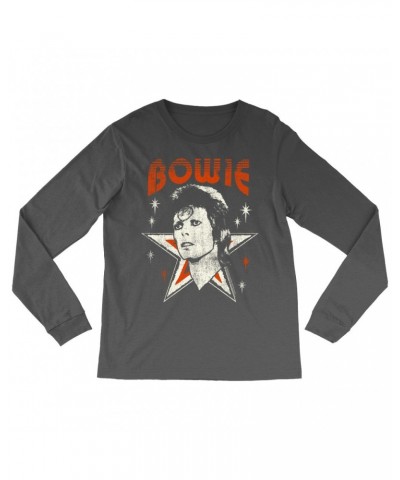 David Bowie Long Sleeve Shirt | Vintage Retro Star Design Logo Shirt $9.58 Shirts