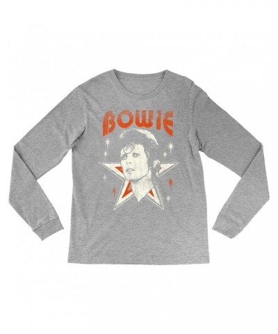 David Bowie Long Sleeve Shirt | Vintage Retro Star Design Logo Shirt $9.58 Shirts