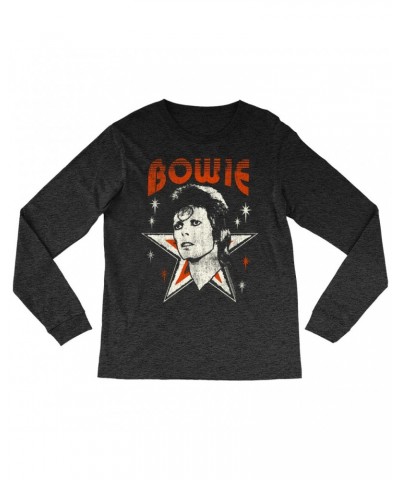 David Bowie Long Sleeve Shirt | Vintage Retro Star Design Logo Shirt $9.58 Shirts